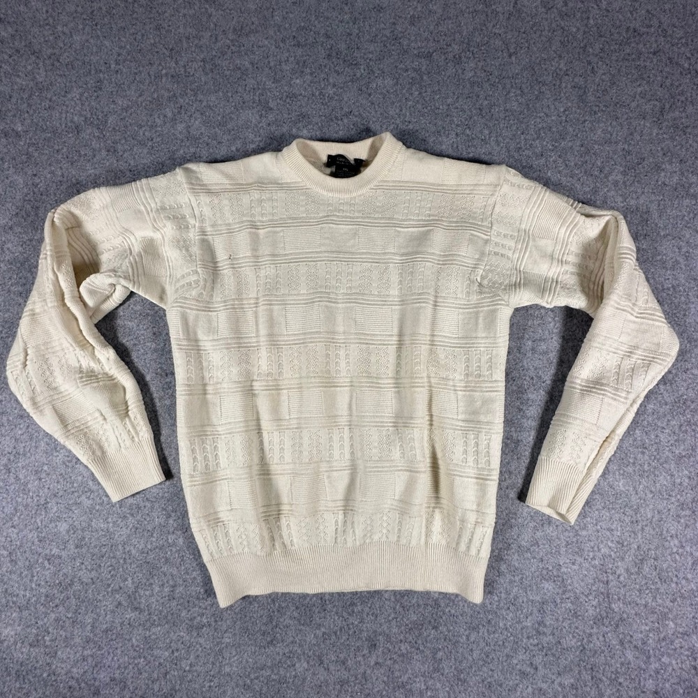 Giorgiolini Knit Sweater Mens XXL Cream Wool Blend Textured Made in Italy
